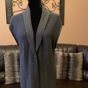 Gray sleeveless sweater